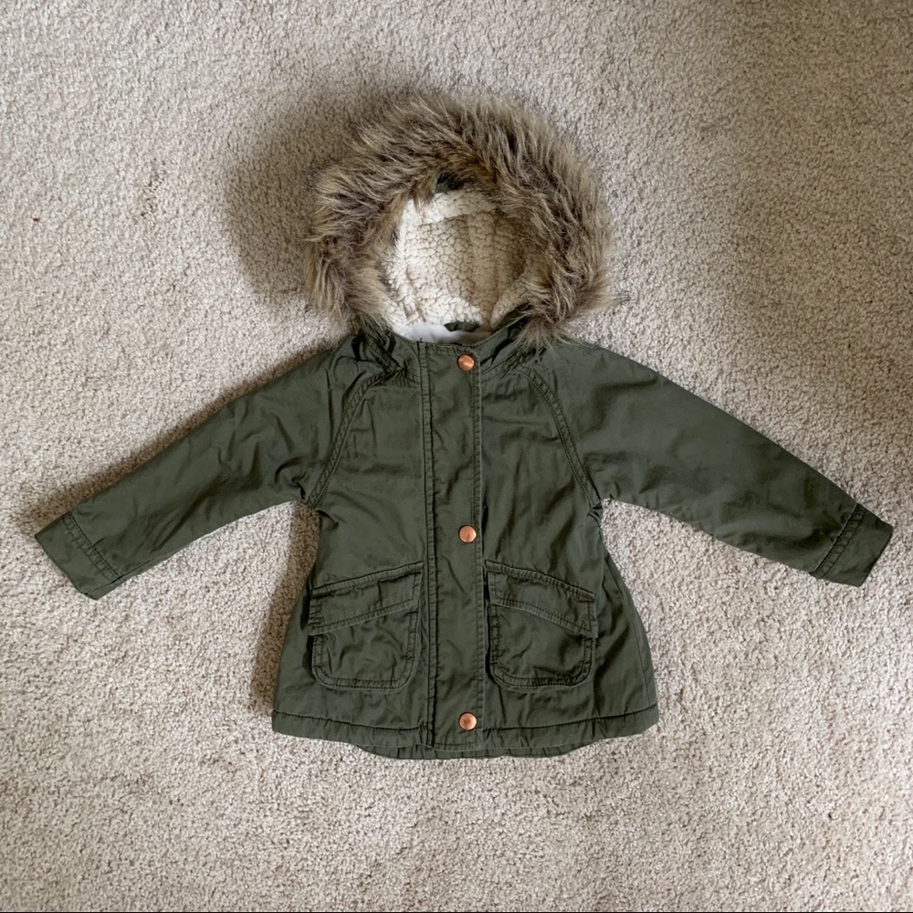 Old Navy Green Parka Coat - Size 2T (Toddler)